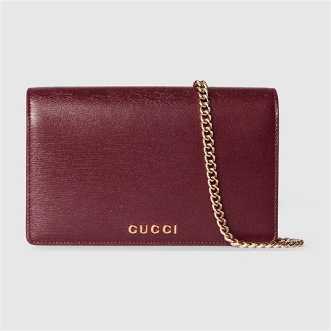 red wallet on chain gucci valentino|Chain wallet with Gucci script in Rosso Ancora red leather.